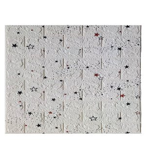 Kit 10 Un/ Espuma 3d - Tijolo Rústico - Branco com Estrela