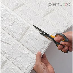 Kit 10 Un/ Espuma 3d - Tijolo Rústico - Branco com Estrela - 2