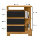 Ver imagem 4 de Cômoda para Quarto 3 Gavetas com Nicho Bliss Carvalho Eco/Preto