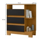 Ver imagem 3 de Cômoda para Quarto 3 Gavetas com Nicho Bliss Carvalho Eco/Preto