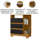 Ver imagem 2 de Cômoda para Quarto 3 Gavetas com Nicho Bliss Carvalho Eco/Preto