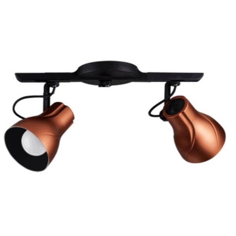 Spot Sobrepor Trilho Direcionável Octa Plus Cobre 02 Lâmpadas E27 Bivolt Design Moderno Quarto/Sala