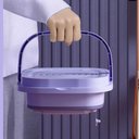 Ver imagem 2 de Mini Máquina de Lavar Silenciosa Dobrável Portátil 9 Litros Cor:roxo