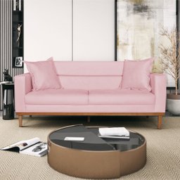Sofá 2 Lugares Viena Suede - Doce Sonho Móveis Sofá 2 Lugares Sofás Rosa Bebê - 2