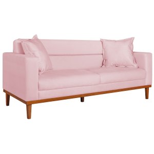 Sofá 2 Lugares Viena Suede - Doce Sonho Móveis Sofá 2 Lugares Sofás Rosa Bebê