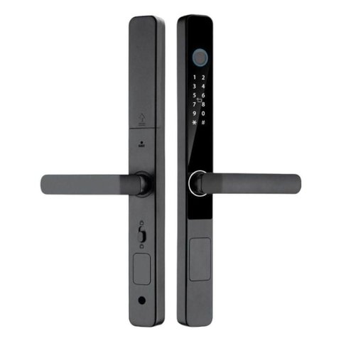 Fechadura Digital Inteligente S608 Wi Fi Tuya Gancho App Biometria Senha Cartao Preto
