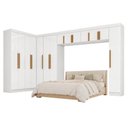 Ver imagem 1 de Guarda Roupas Modulado Closet de Canto Quarto Completo 14 Portas Espaço Cama Queen 1,58m Madrid