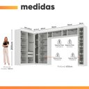 Ver imagem 3 de Guarda Roupas Modulado Closet de Canto Quarto Completo 14 Portas Espaço Cama Queen 1,58m Madrid