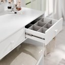 Ver imagem 3 de Penteadeira Camarim e Banqueta Maia com Almofada Branco – Luapa Móveis