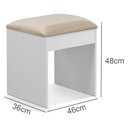 Ver imagem 6 de Penteadeira Camarim e Banqueta Maia com Almofada Branco – Luapa Móveis