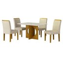 Ver imagem 2 de Mesa Lorena 1,20 Freijó Tampo Off C/vidro 4 Cadeiras Lorena