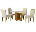 Ver imagem 2 de Mesa Lorena 1,20 Freijó Tampo Off C/vidro 4 Cadeiras Lorena