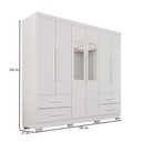 Ver imagem 4 de Guarda-roupa Casal Balder Premium 6 Portas 4 Gavetas com Pés e Espelho Branco - Pnr Móveis