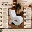 Ver imagem 7 de Poltrona Decorativa Marina Corino Modena Orgânica Moderna Branco Corino Modena