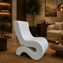 Ver imagem 1 de Poltrona Decorativa Marina Corino Modena Orgânica Moderna Branco Corino Modena