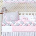 Ver imagem 2 de Kit Berço Trança Nuvem Saia E Protetor Impermeável 13 Peças