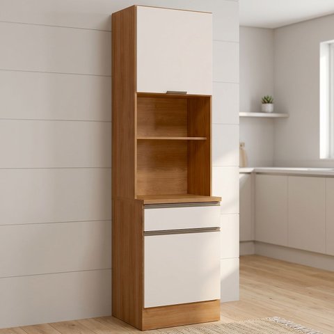 Paneleiro Cozinha Torre Quente Grace Carvalho Oak/Off White Z44 - Mpozenato