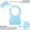 Babador Silicone Para Bebê +3 Meses Impermeável com Bolso Coletor de Migalhas Buba - Azul - 3
