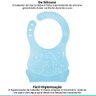 Babador Silicone Para Bebê +3 Meses Impermeável com Bolso Coletor de Migalhas Buba - Azul - 2