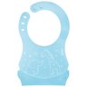Babador Silicone Para Bebê +3 Meses Impermeável com Bolso Coletor de Migalhas Buba - Azul - 1