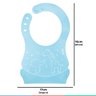 Babador Silicone Para Bebê +3 Meses Impermeável com Bolso Coletor de Migalhas Buba - Azul - 4
