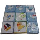 Ver imagem 3 de Kit Enxoval De Bebe 4 Cueiros e 17 Fraldas com croche Menino