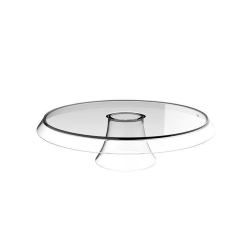 Base Porta Bolo Pedestal 30 Cm com Pé Transparente Crippa