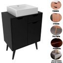Ver imagem 2 de Gabinete para Banheiro 60 cm 2 Portas com Cuba Meire Preto