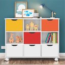 Ver imagem 1 de Estante Nicho Com Rodízios Branco Gavetas Coloridas E Brancas