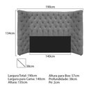 Ver imagem 4 de Kit Cabeceira e Calçadeira Baú Casal Everest P02 140cm para Cama Box Suede - Doce Sonho Móveis