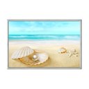 Ver imagem 1 de Quadro Decorativo - Praia Concha e Perola Flnt060 - Vidro com Impressão Uv - 80x60cm