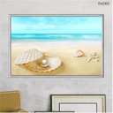 Ver imagem 2 de Quadro Decorativo - Praia Concha e Perola Flnt060 - Vidro com Impressão Uv - 80x60cm