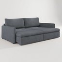 Ver imagem 2 de Sofá Cama sem Caixa Retrátil Reclinável Lunno D28 Mola Ensacada:Suede Grafite/260cm