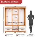 Ver imagem 5 de Guarda-Roupa 6 Portas 4 Gavetas Freijó/ Off-White Carol