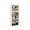 Ver imagem 5 de Armário para Escritório Multiuso Estrutura Metálica 2 Portas e 5 Prateleiras Indústrial Branco/Off White/Dourado