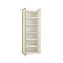 Ver imagem 4 de Armário para Escritório Multiuso Estrutura Metálica 2 Portas e 5 Prateleiras Indústrial Branco/Off White/Dourado