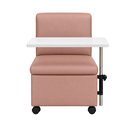 Ver imagem 4 de Ciranda Cadeira para Manicure com Mesa Regulável, Gaveta e Rodízios - Rosê Gold
