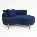 Ver imagem 2 de Kit 2sofá Orgânico 2lugares C/2 Almofadas Curvo Sala Recepção Veludo Azul Marinho - Montanaris Decor
