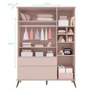 Ver imagem 6 de Cômoda e Guarda Roupa com Mesa de Apoio Alice Rosa Acetinado - Phoenix Baby