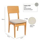 Ver imagem 4 de Conjunto Sala de Jantar Mesa Redonda Giratória 130cm com 6 Cadeiras MDF Carvalho Rosé/Bege Claro