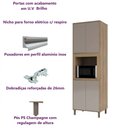 Ver imagem 4 de Paneleiro Torre Quente Cozinha 4 Portas 1 Nicho 70 - Módulo Cozinha Mel - Luciane 1316:Graff