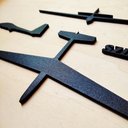 Ver imagem 3 de Adorno de parede Planador Szd-50 Puchacz - Três Vistas - Preto - Toque 3D