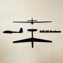 Ver imagem 2 de Adorno de parede Planador Szd-50 Puchacz - Três Vistas - Preto - Toque 3D