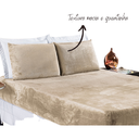 Ver imagem 2 de Jogo de Cama Lençol Queen 3 peças Mantinha Biasoft - Caqui