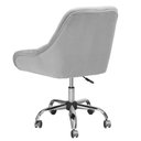 Ver imagem 2 de Cadeira Poltrona Decorativa Rodinhas Regulagem Altura Alice Veludo Cinza Claro