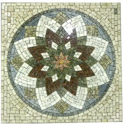 Mandala Indiana Piso Mosaico Estrela do Oriente 90cm - 1