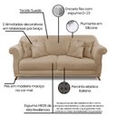 Ver imagem 6 de Kit 2 Poltronas e Sofá Living 2 Lugares 1,60m Vênus Suede Bege Pés Castanho - Pallazio