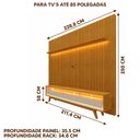 Ver imagem 4 de Rack Com Painel Para Sala 85 Polegadas Naturale Off White Nobre Gelius