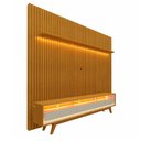 Ver imagem 2 de Rack Com Painel Para Sala 85 Polegadas Naturale Off White Nobre Gelius