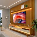Ver imagem 1 de Rack Com Painel Para Sala 85 Polegadas Naturale Off White Nobre Gelius